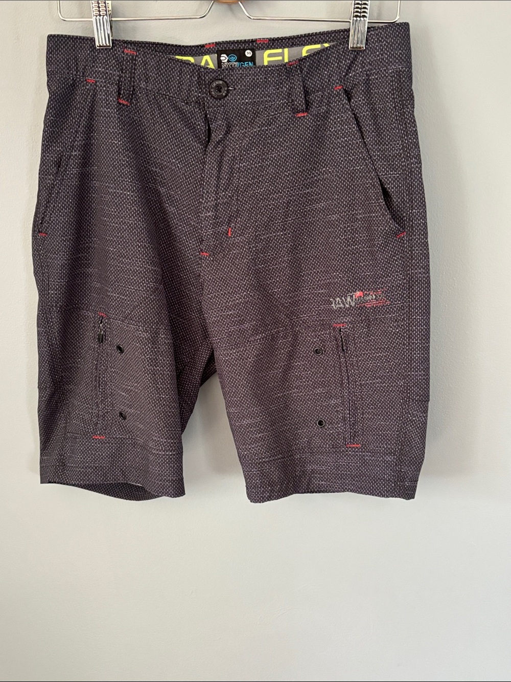 Y2K Krobar Denim Men’s Black Micro-Pattern Hybrid Shorts